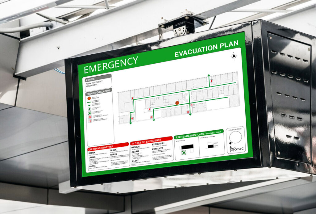 Pantalla con sistema de emergencia warning screen